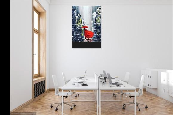 Quadros Pinturatela Abstrato Urbana Red Dress Black Friday