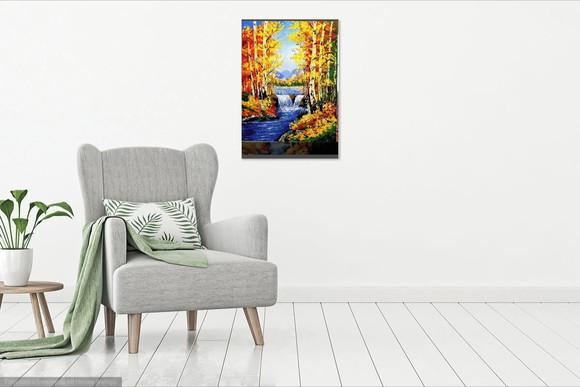 Quadros Sala e Quarto Floresta de Bétulas Presente de Natal