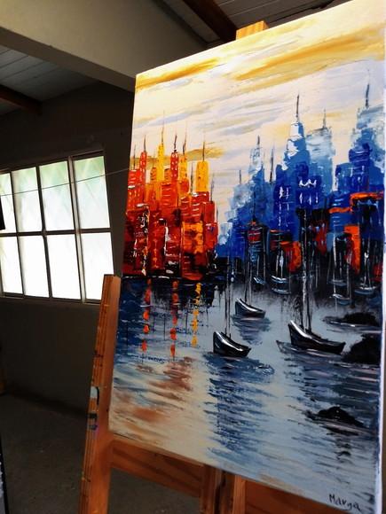 Quadros Sala Paisagem Mar Abstrato Moderno Presente de Natal