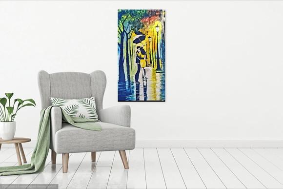 Quadros Urbana Abstrato Casal Feliz Presente de Natal