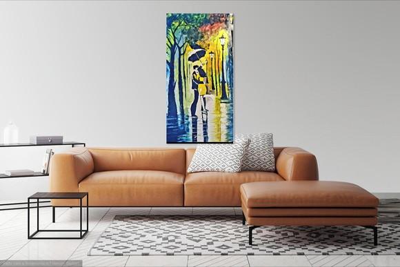 Quadros Urbana Abstrato Casal Feliz Presente de Natal