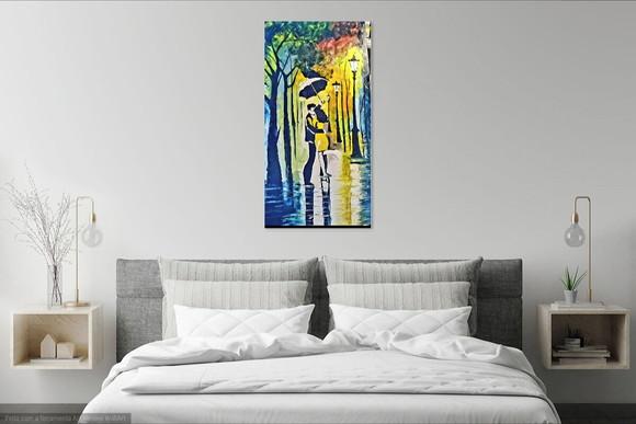 Quadros Urbana Abstrato Casal Feliz Presente de Natal