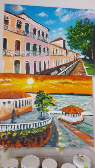 Par de Quadros Decorativos Casario São Luís Maranhão