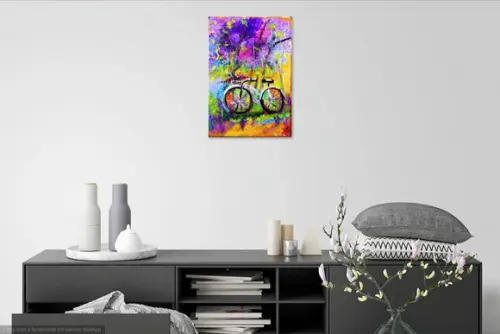 Quadro Abstrato Ciclista Esporte Bicicleta Presente de Natal