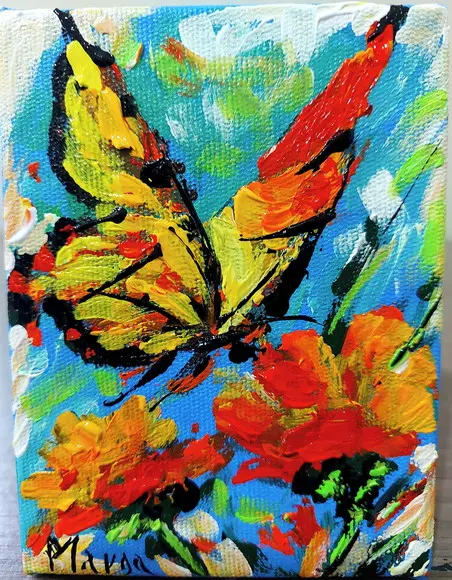 Quadro Abstrato Moderno Borboleta Presente de Natal