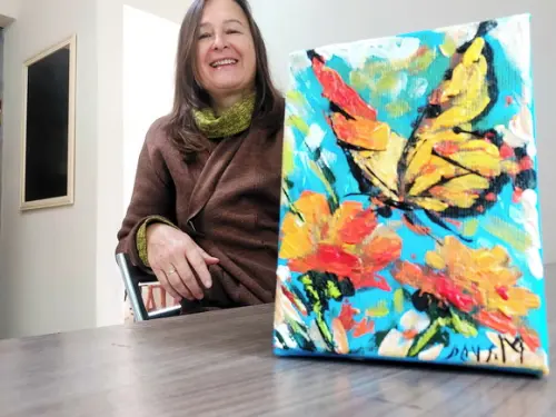 Quadro Abstrato Moderno Borboleta Presente de Natal