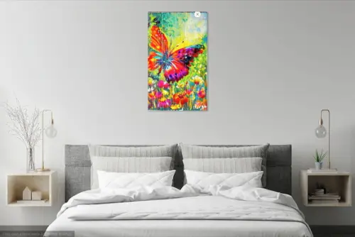Quadro Abstrato Moderno Borboleta Colorida Presente de Natal