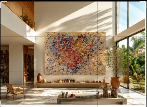 Quadro Abstrato Moderno Coração Presente de Natal