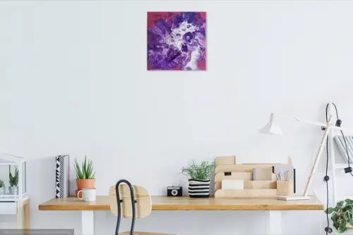 Quadro Abstrato Moderno Fluído Lilás Presente de Natal