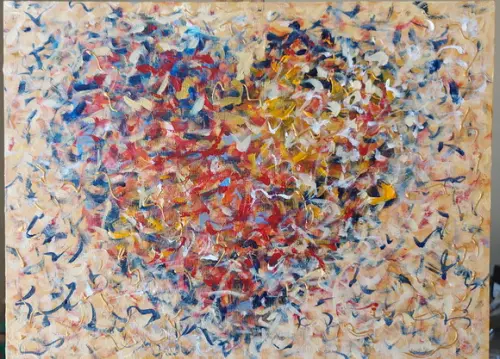 Quadro Abstrato Moderno Coração Presente de Natal