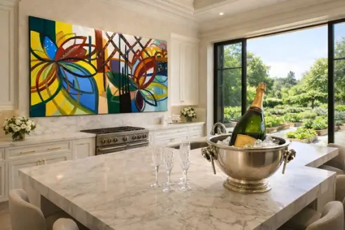 Quadro Abstrato Moderno Linhas Geométricas Presente de Natal