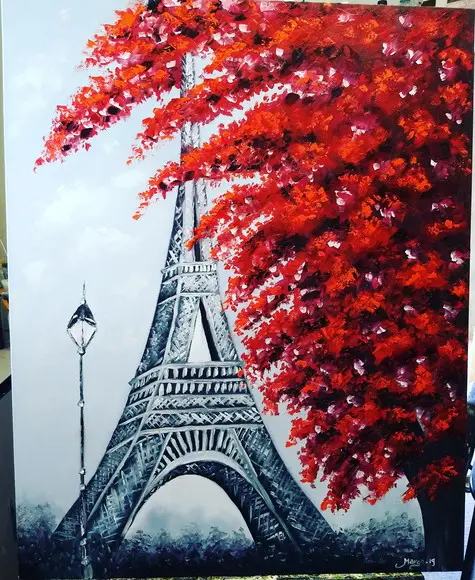 Quadro Av Champs Elysees Torre Eiffel Presente de Natal
