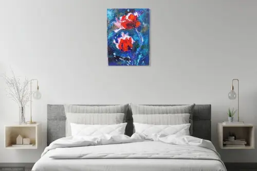 Quadro Decorativo Abstrato Moderno Floral Presente de Natal