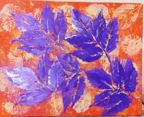 Quadro Decorativo Abstrato Moderno Folhas Presente de Natal