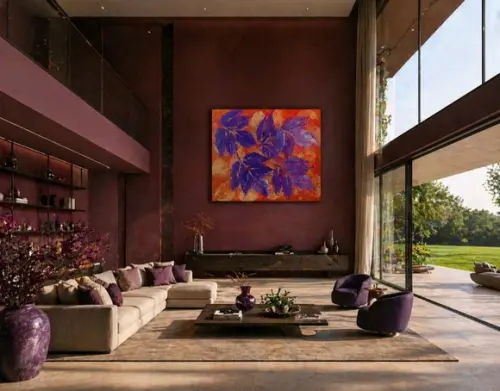 Quadro Decorativo Abstrato Moderno Folhas Presente de Natal