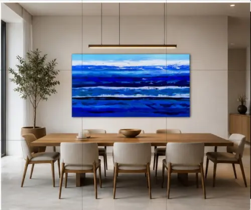 Quadro Decorativo Abstrato Moderno Oceano Presente de Natal