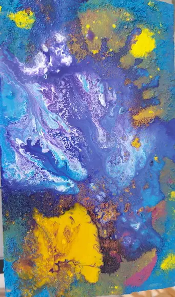 Quadro Decorativo Abstrato Moderno Pouring Presente de Natal