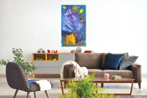 Quadro Decorativo Abstrato Moderno Pouring Presente de Natal