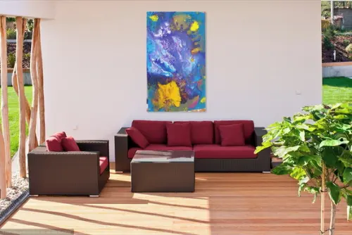Quadro Decorativo Abstrato Moderno Pouring Presente de Natal