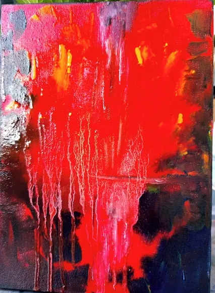Quadro Decorativo Abstrato Moderno Red Presente de Natal