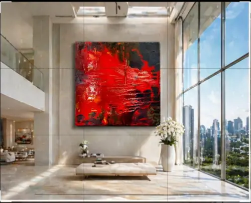 Quadro Decorativo Abstrato Moderno Red Presente de Natal