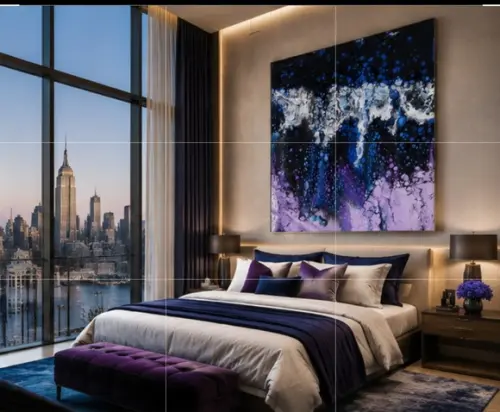 Quadro Decorativo Acrílico Derramado Lilás Presente de Natal