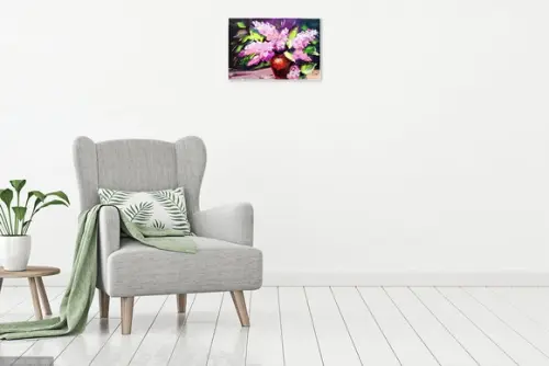 Quadro Decorativo Floral Abstrato Moderno Presente de Natal