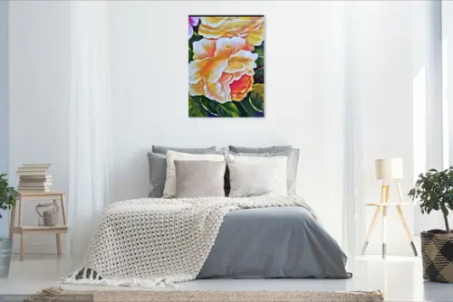 Quadro Decorativo Floral Rosas Cor de Rosa Presente de Natal