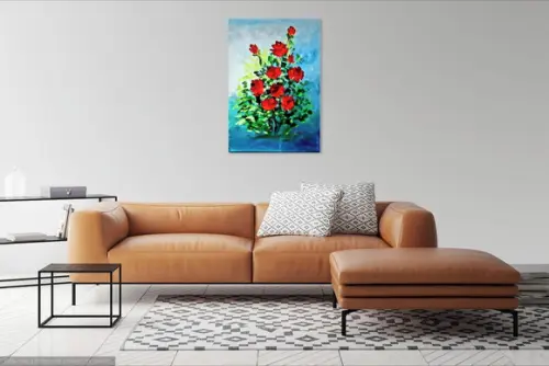 Quadro Decorativo Floral Rosas Vermelhas Presente de Natal