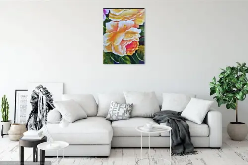Quadro Decorativo Floral Rosas Cor de Rosa Presente de Natal
