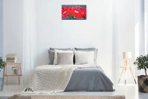 Quadro Decorativo Gérberas Vermelhas Presente de Natal