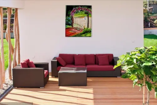 Quadro Decorativo Paisagem Arco de Flores Presente de Natal