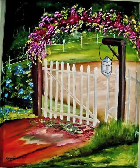 Quadro Decorativo Paisagem Arco de Flores Presente de Natal