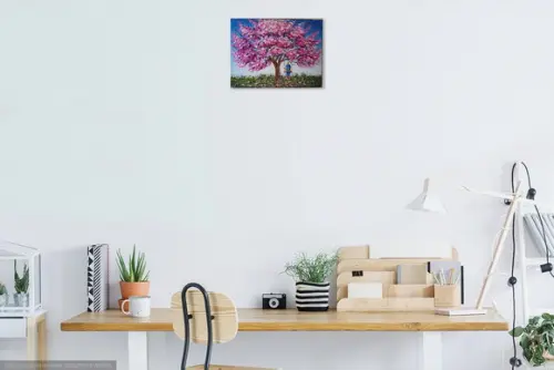 Quadro Decorativo Paisagem Balanço Árvore Presente de Natal