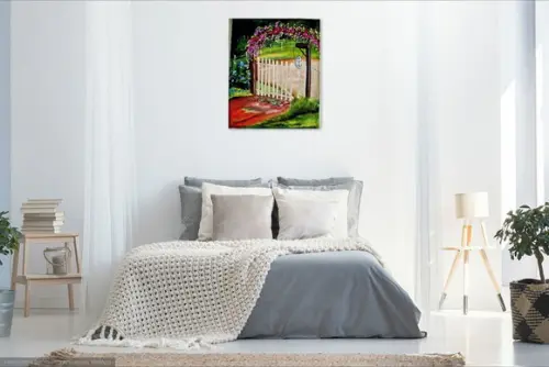 Quadro Decorativo Paisagem Arco de Flores Presente de Natal