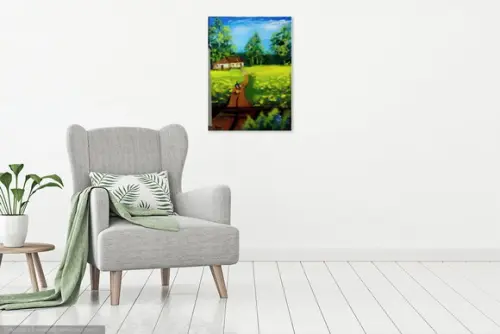 Quadro Decorativo Paisagem Caminho de Casa Presente de Natal