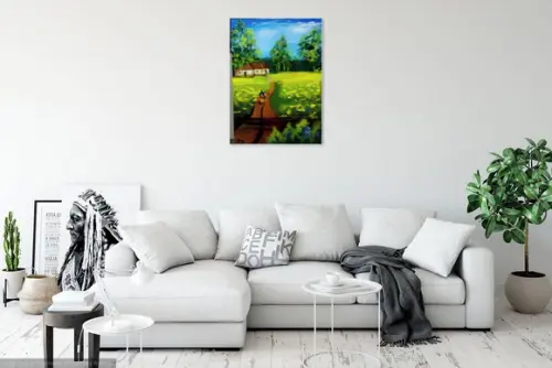 Quadro Decorativo Paisagem Caminho de Casa Presente de Natal