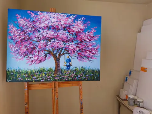 Quadro Decorativo Paisagem Balanço Árvore Presente de Natal