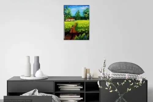 Quadro Decorativo Paisagem Caminho de Casa Presente de Natal
