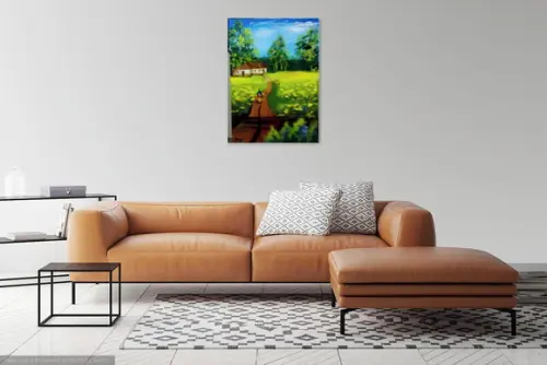 Quadro Decorativo Paisagem Caminho de Casa Presente de Natal