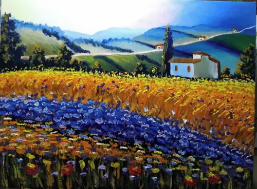 Quadro Decorativo Paisagem Campo de Arroz Presente de Natal