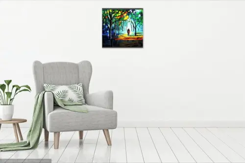 Quadro Decorativo Paisagem Casal no Parque Presente de Natal
