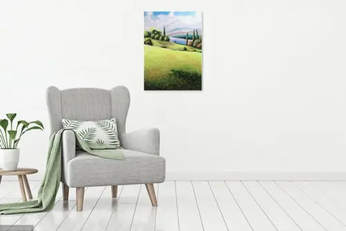 Quadro Decorativo Paisagem Relva Molhada Presente de Natal