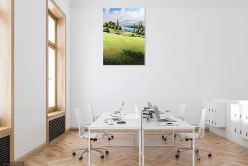 Quadro Decorativo Paisagem Relva Molhada Presente de Natal