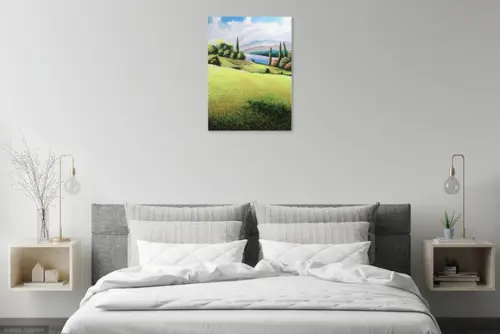 Quadro Decorativo Paisagem Relva Molhada Presente de Natal