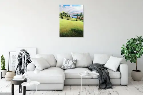 Quadro Decorativo Paisagem Relva Molhada Presente de Natal