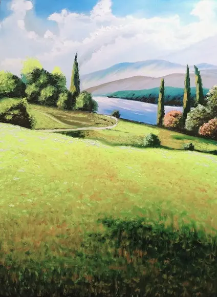 Quadro Decorativo Paisagem Relva Molhada Presente de Natal