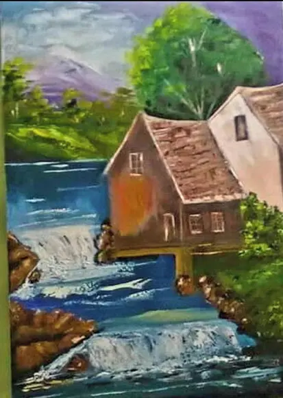 Quadro Decorativo Paisagem Rio Cascatinha Presente de Natal