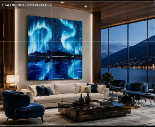 Quadro Decorativo para Quarto e Sala Aurora Boreal Abstrato