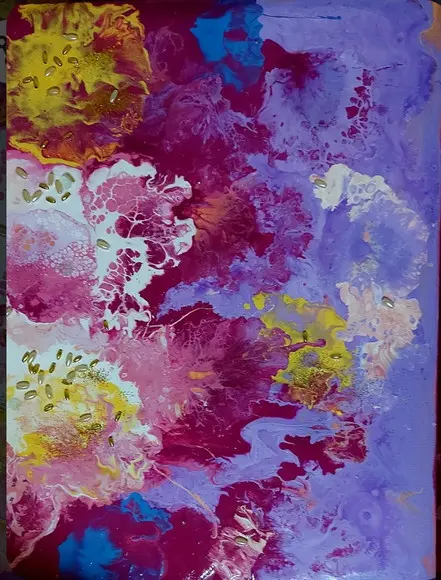 Quadro Decorativo para Quarto e Sala Pouring Fluído Abstrato